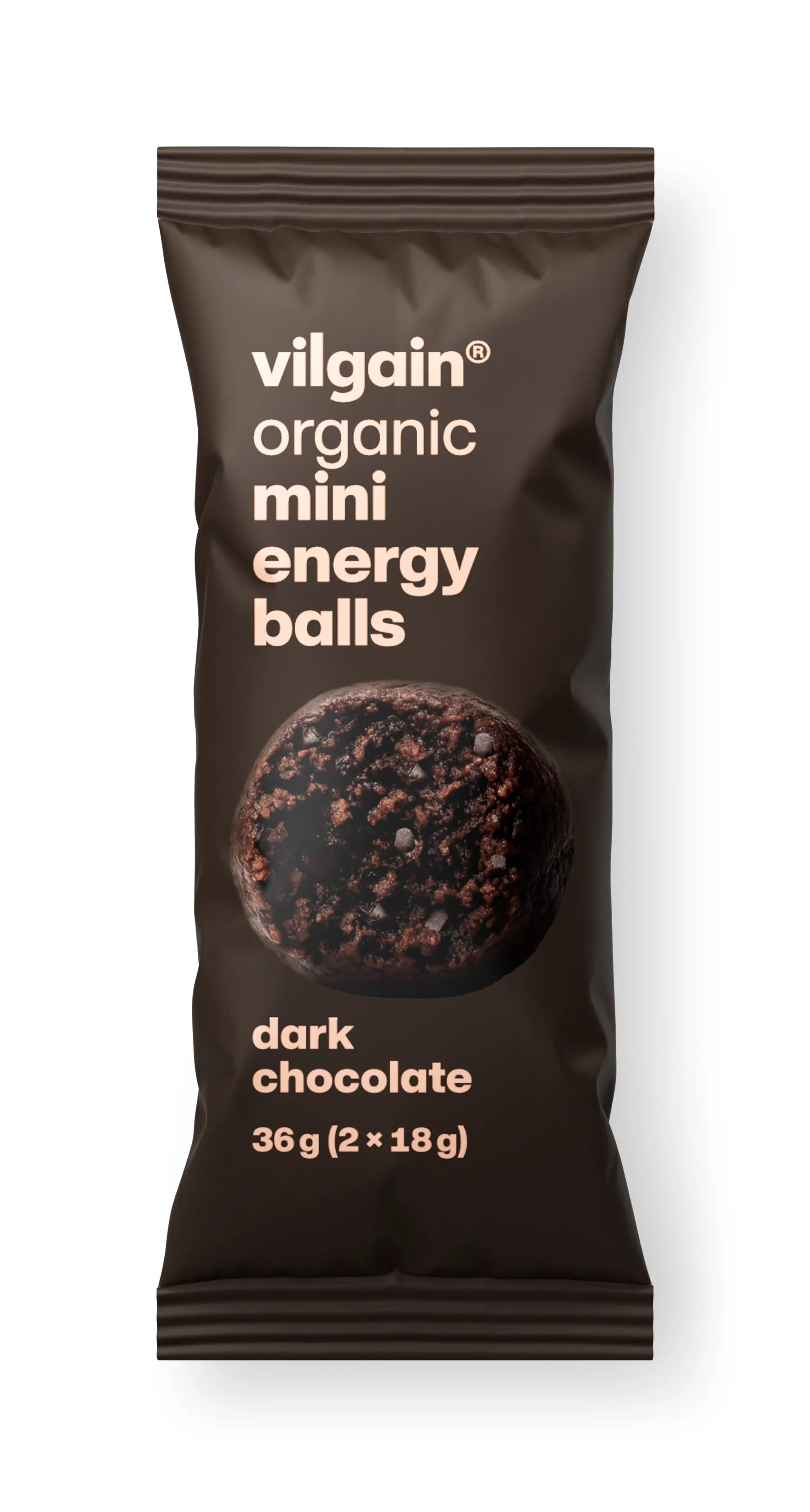 Vilgain Mini Energy Balls BIO hořká čokoláda 36 g (2 x 18 g)