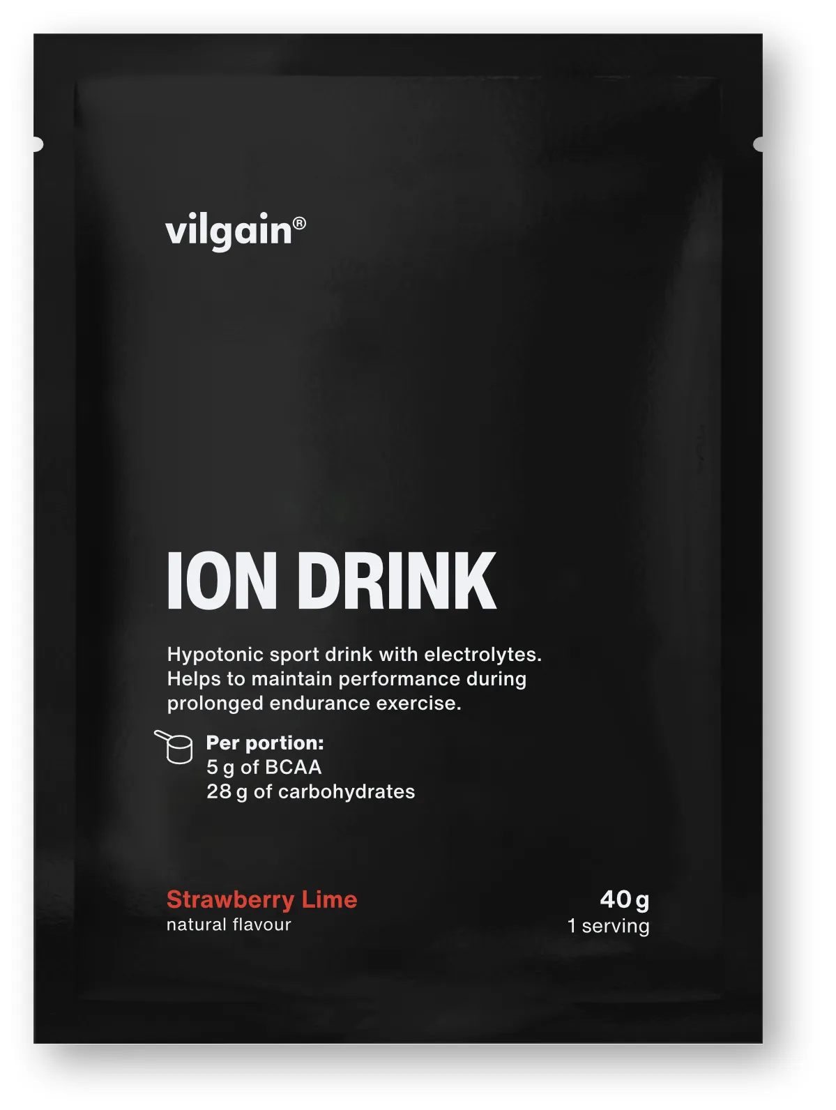 Vilgain Iontový nápoj Jahoda s limetkou slazeno stévií 40 g