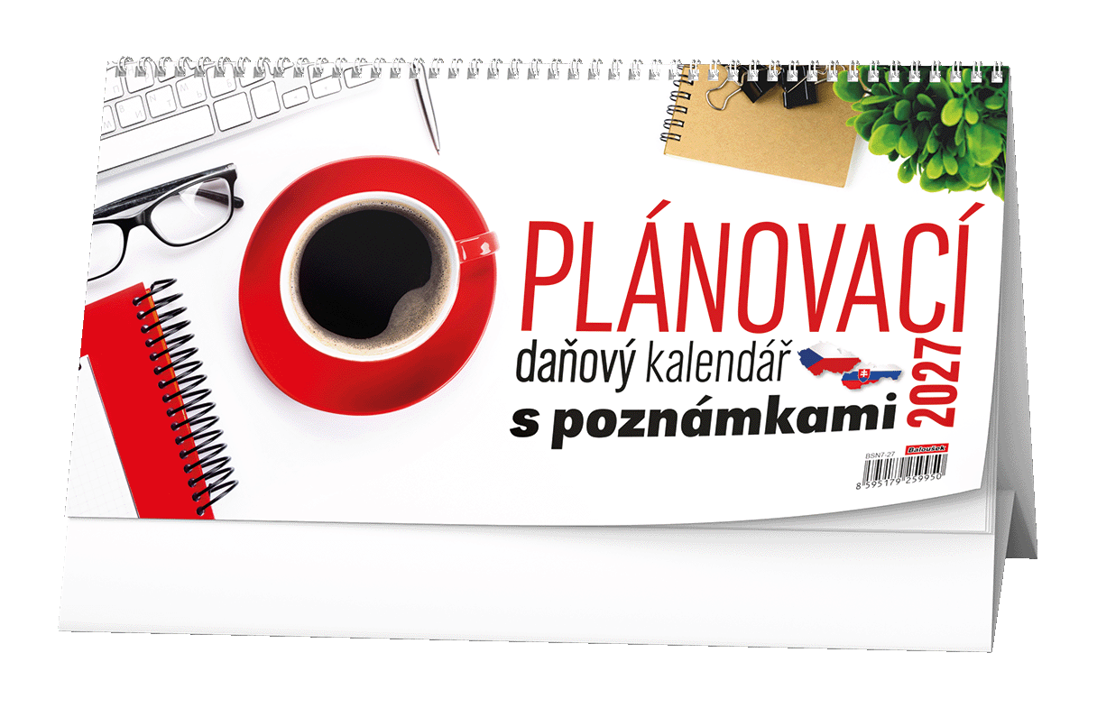 Stolní plánovací daňový kalendář s poznámkami