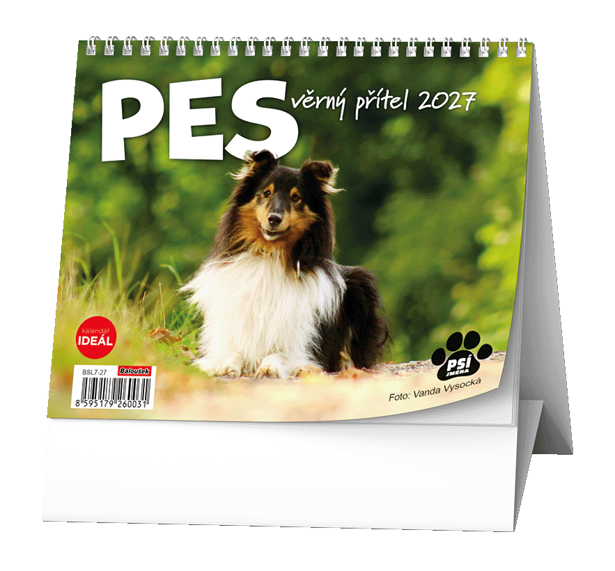 Stolní kalendář IDEÁL - Pes - věrný přítel (s psími jmény)