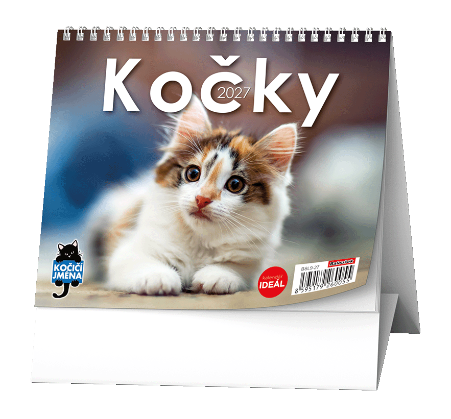 Stolní kalendář IDEÁL - Kočky (s kočičími jmény)