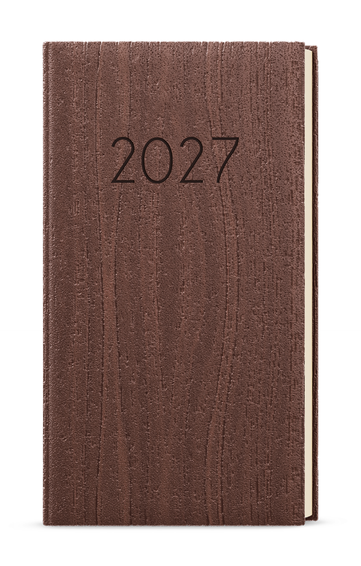 Kapesní týdenní diář Jakub Wood 2027 - hnědá