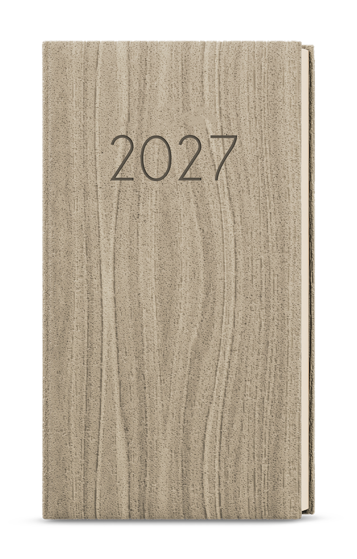 Kapesní týdenní diář Jakub Wood 2027 - světle hnědá