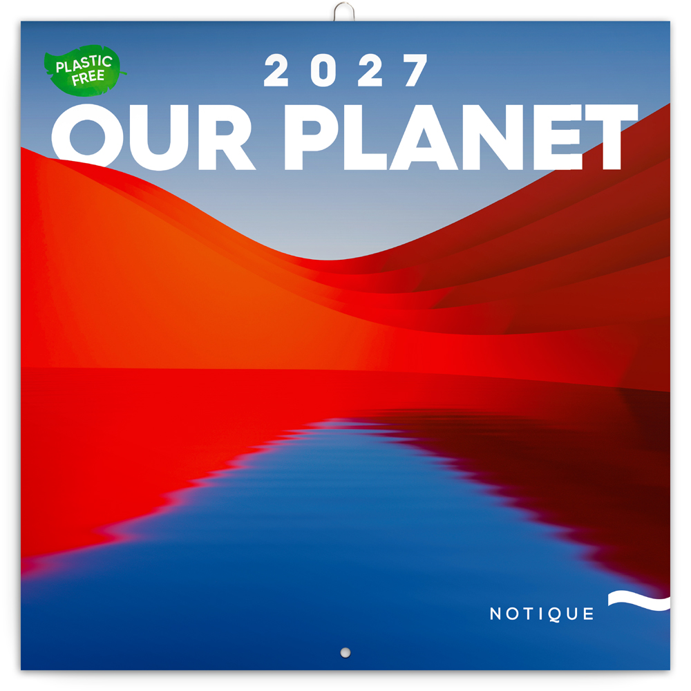 Poznámkový kalendář Naše Planeta 2027, PLASTIC FREE, 30x30 cm
