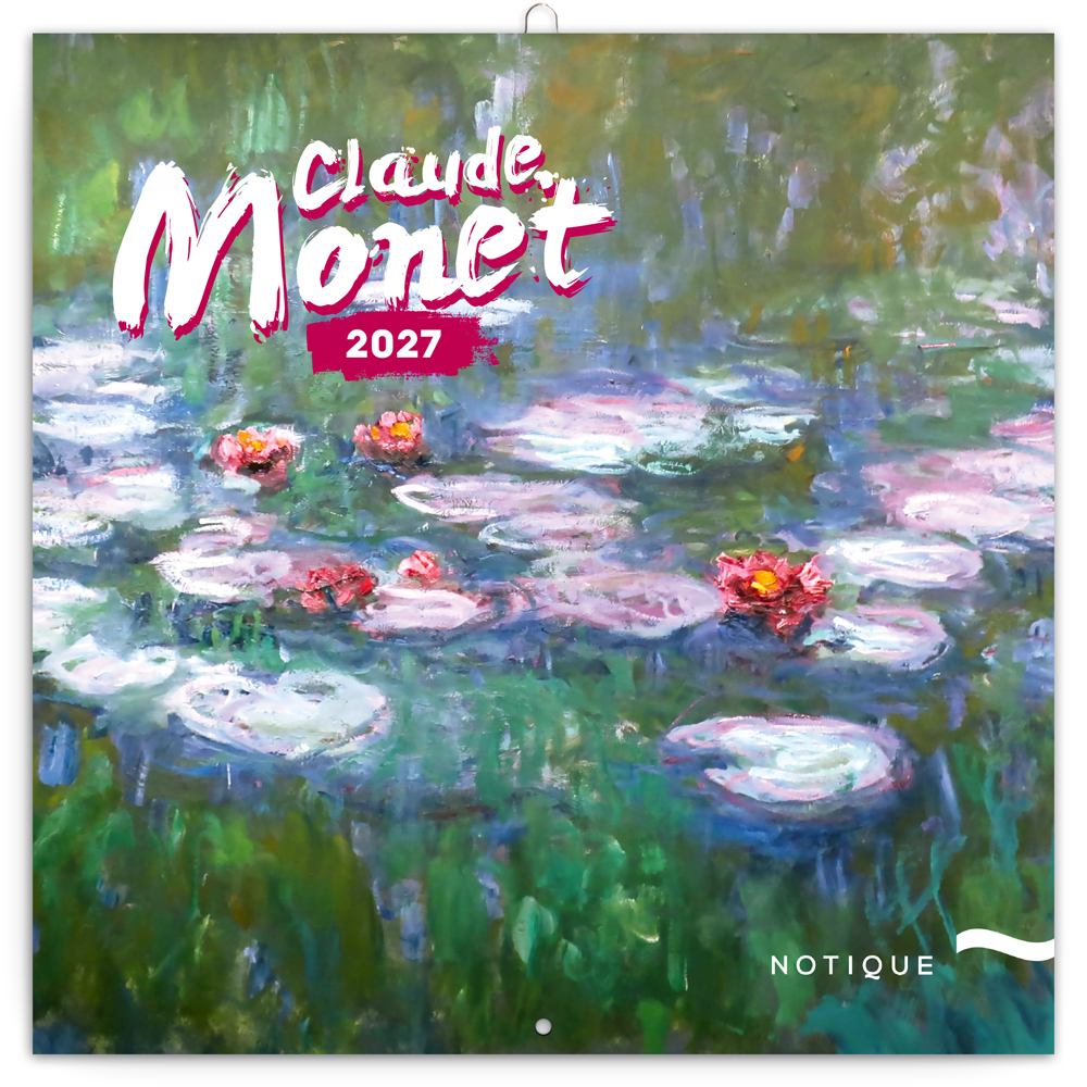 Poznámkový kalendář Claude Monet 2027, 30x30 cm - východní