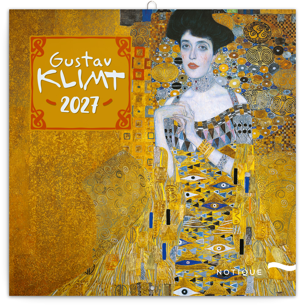 Poznámkový kalendář Gustav Klimt 2027, 30x30 cm - západní