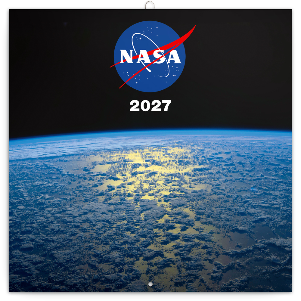 Poznámkový kalendář NASA 2027, 30x30 cm - západní