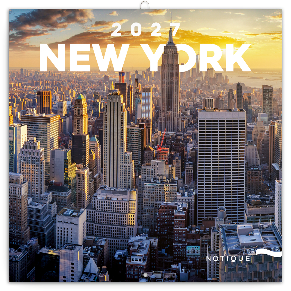 Poznámkový kalendář New York 2027, 30x30 cm - západní