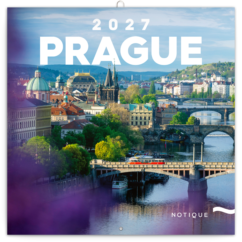 Poznámkový kalendář Praha 2027, 30x30 cm