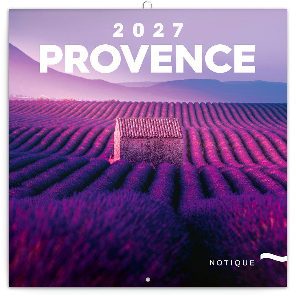 Poznámkový kalendář Provence 2027, 30x30 cm - východní