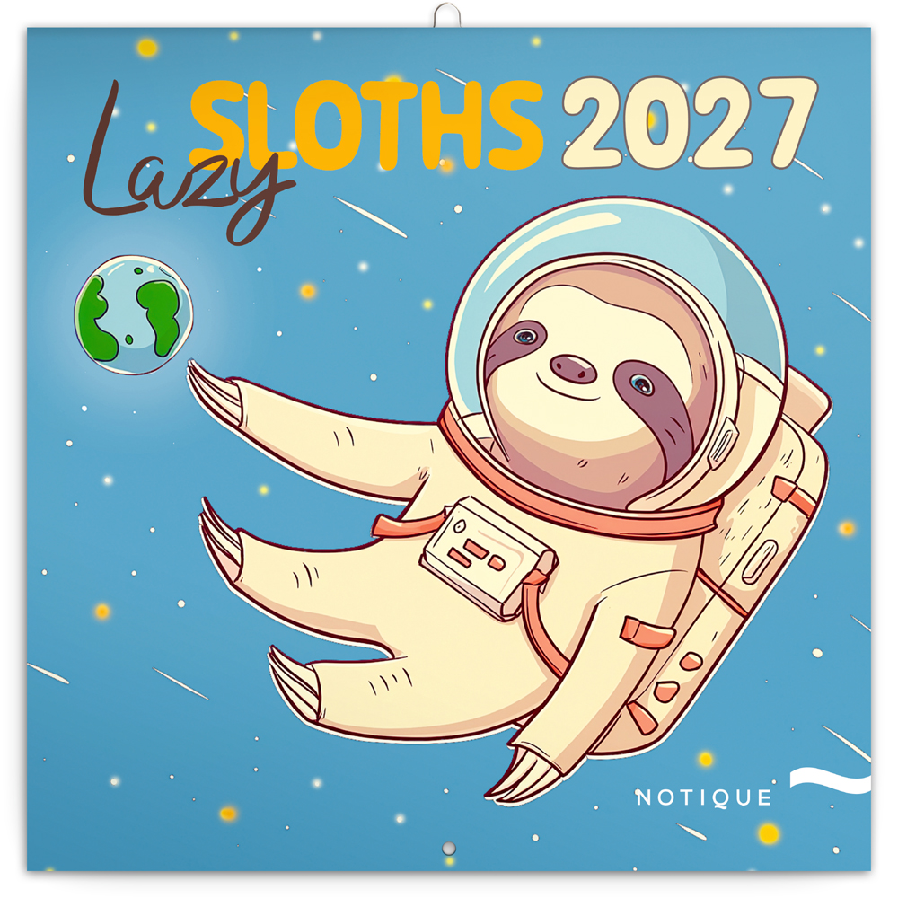 Poznámkový kalendář Pohodoví lenochodi 2027, 30x30 cm - východní