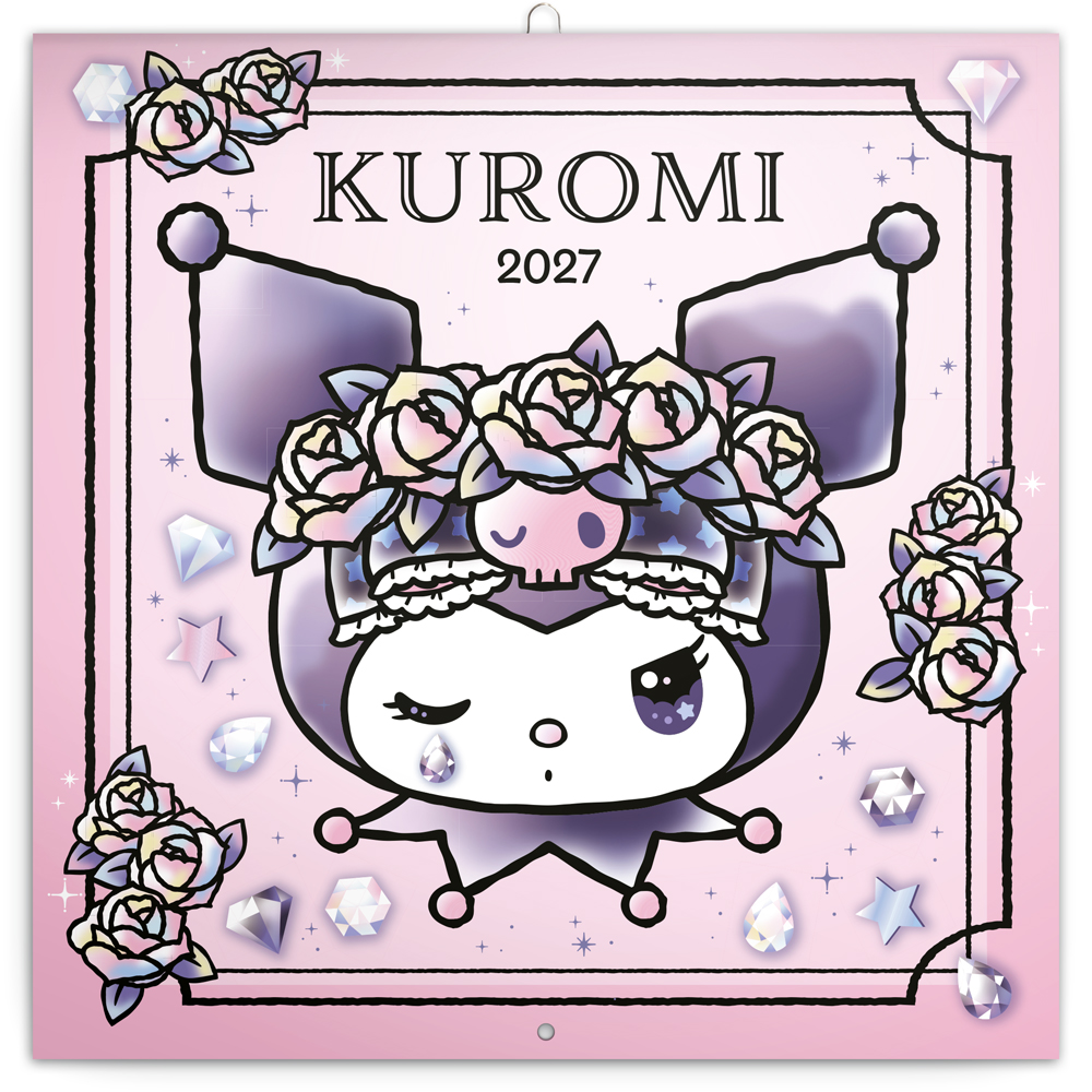 Poznámkový kalendář Kuromi  2027, 30x30 cm - západní