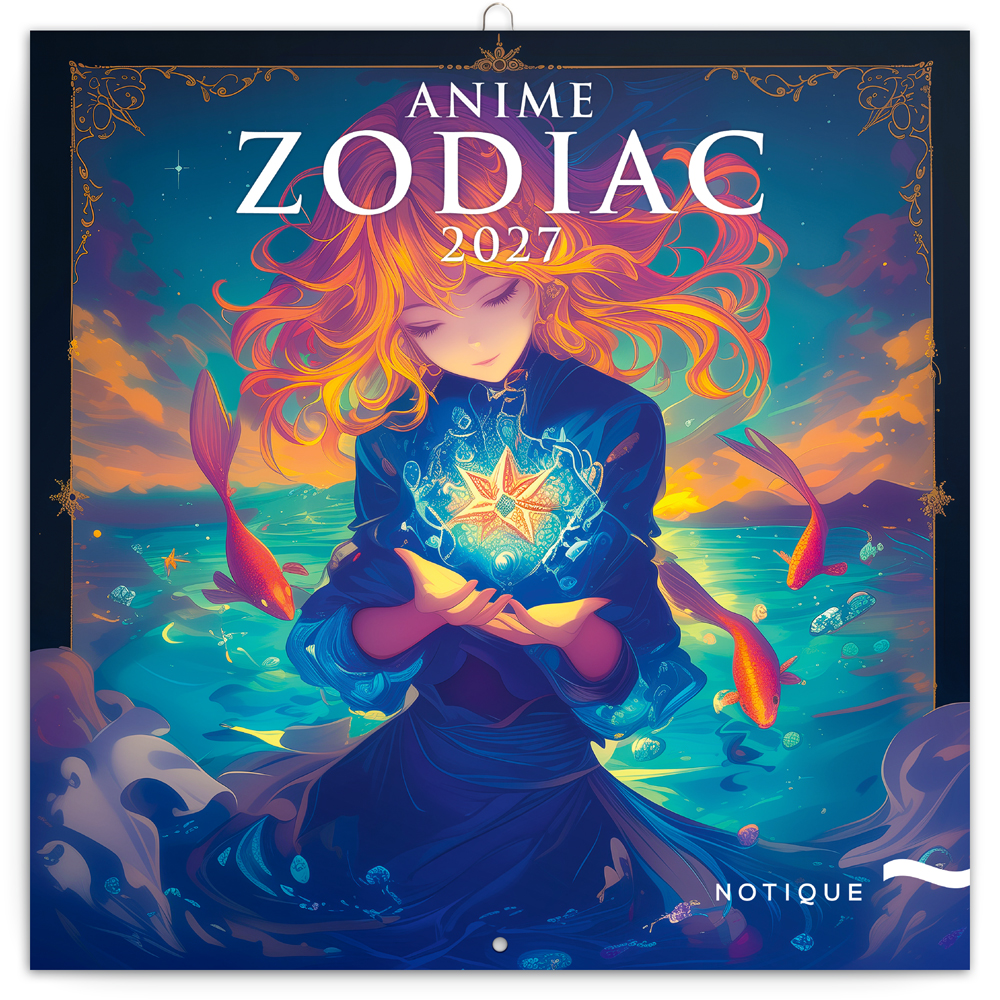 Poznámkový kalendář Anime Zodiac 2027, 30x30 cm - východní