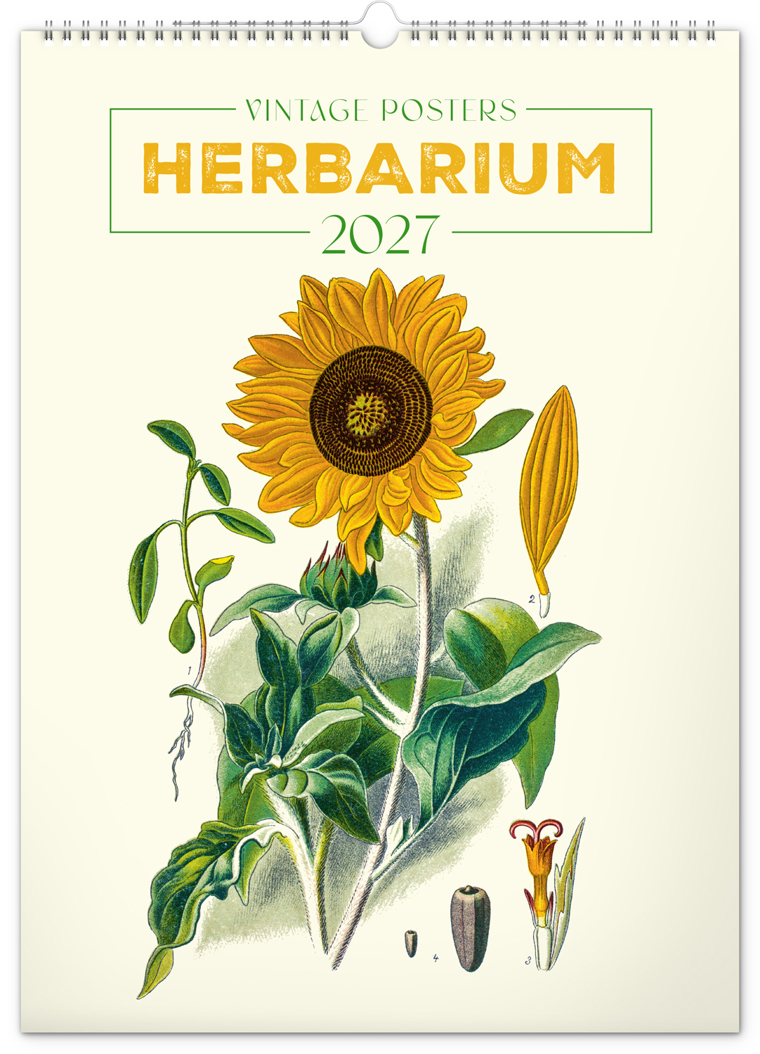 Nástěnný kalendář Vintage plakáty – herbář 2027, 33x46 cm