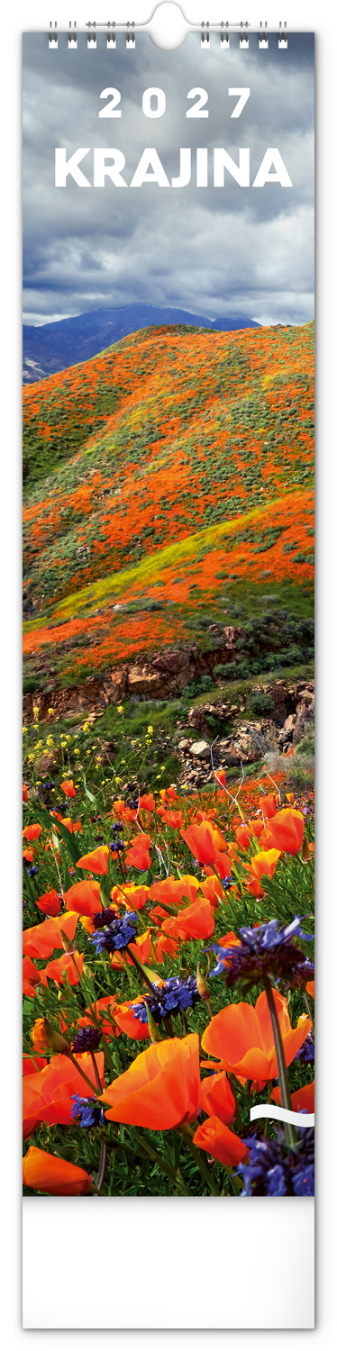 Nástěnný kalendář Krajina 2027, 12x48 cm