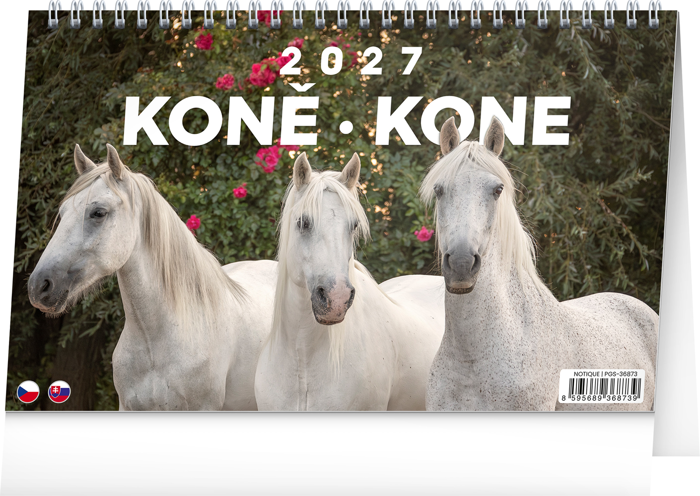 Stolní kalendář Koně – Kone CZ/SK 2027, 23,1x14,5 cm