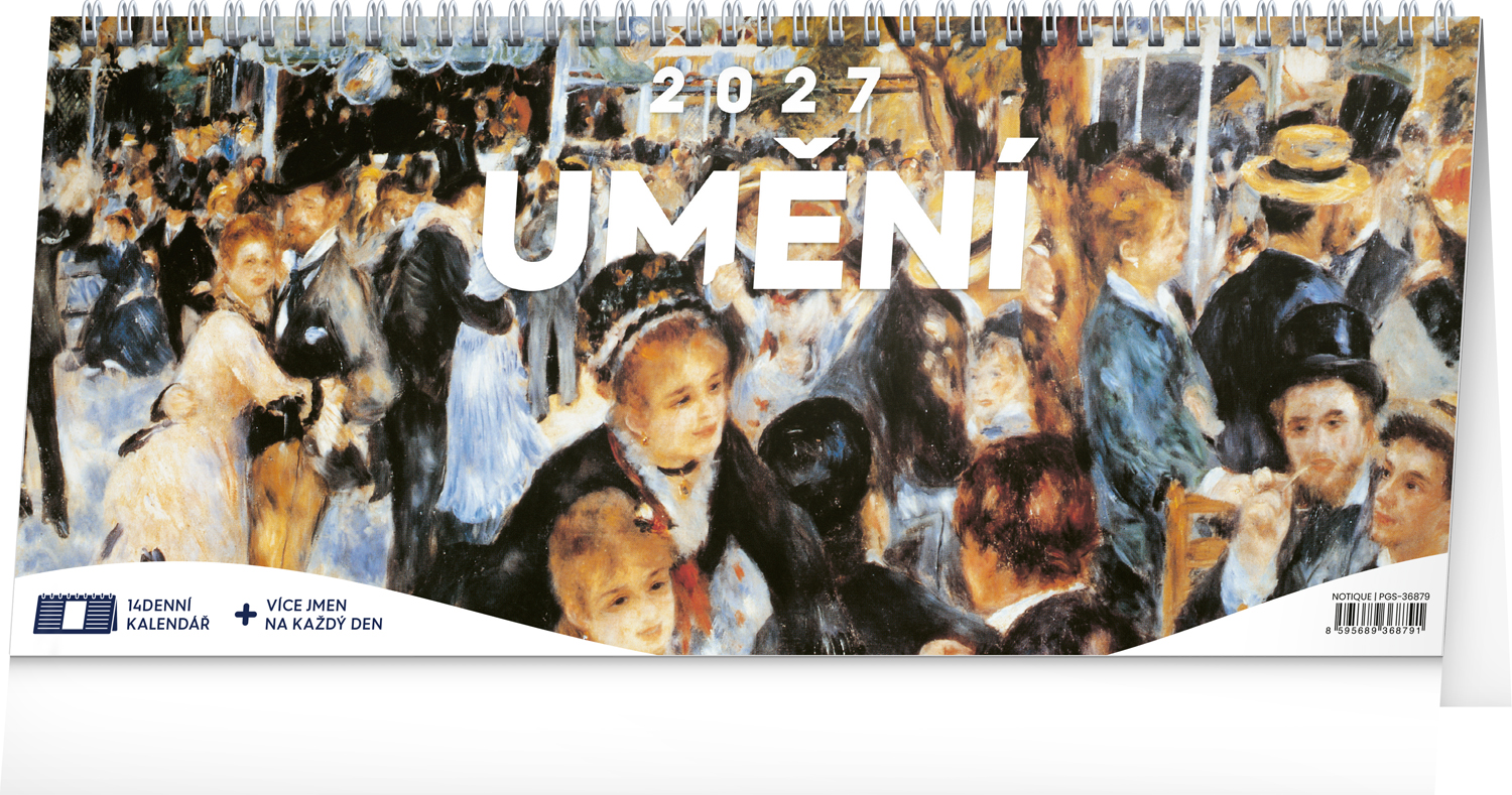 Stolní kalendář Umění 2027 – 14denní, 33x14,5 cm