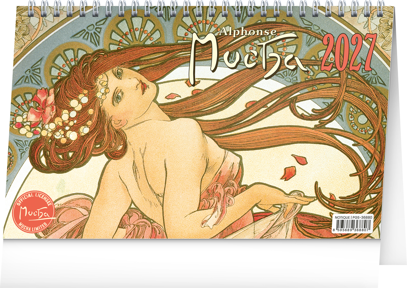 Stolní kalendář Alfons Mucha 2027, 23,1x14,5 cm