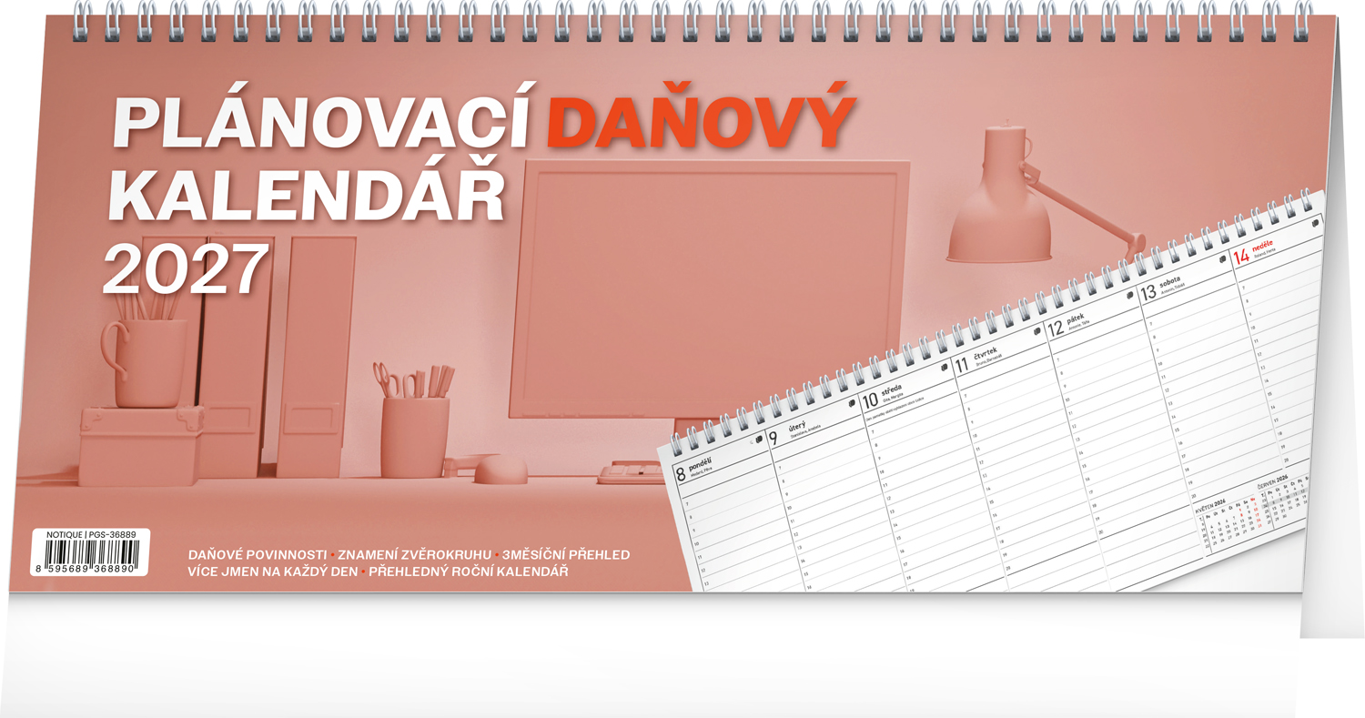 Stolní kalendář Plánovací daňový 2027, 33x14,5 cm