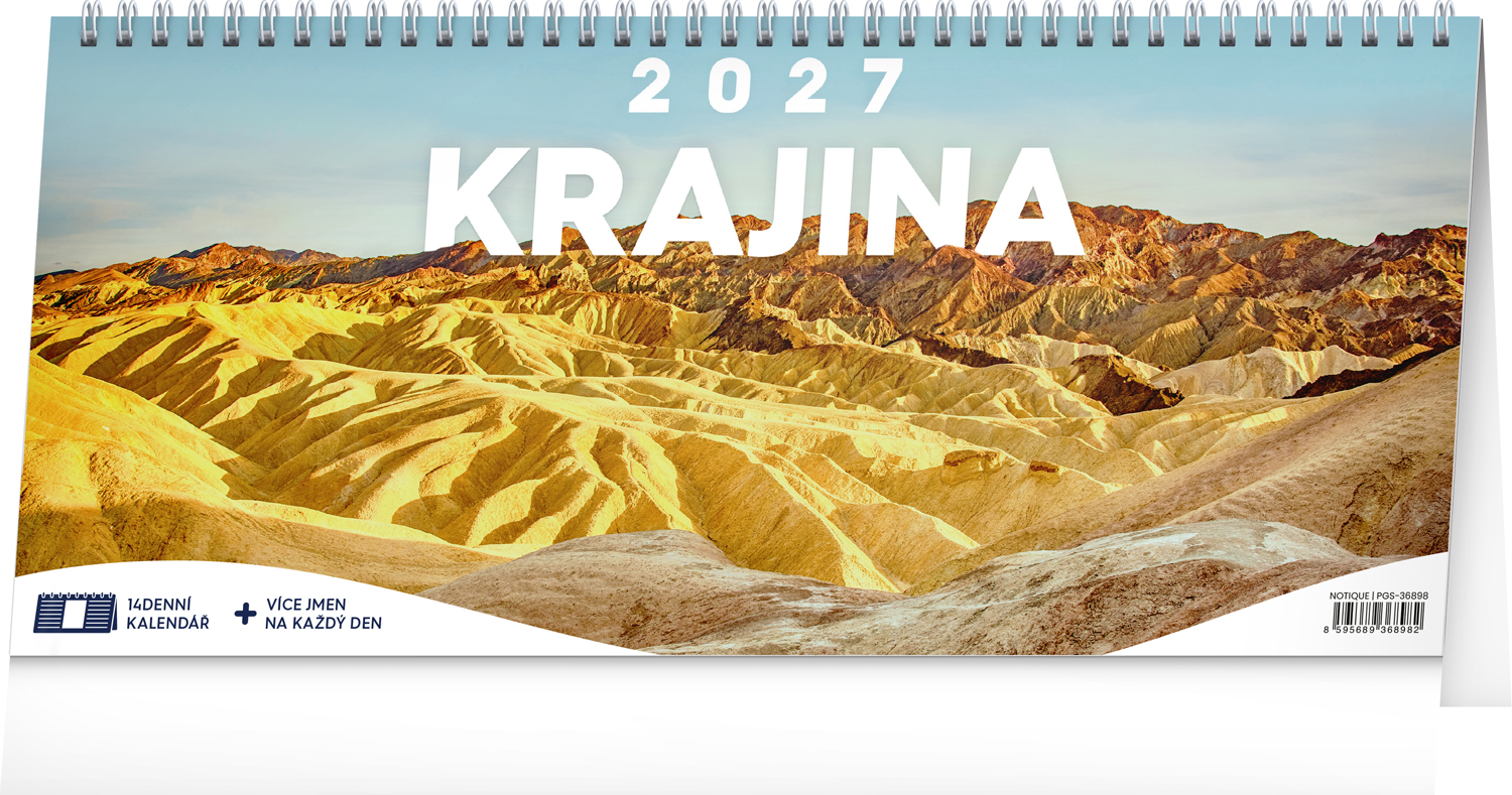 Stolní kalendář Krajina 2027 – 14denní, 33x14,5 cm