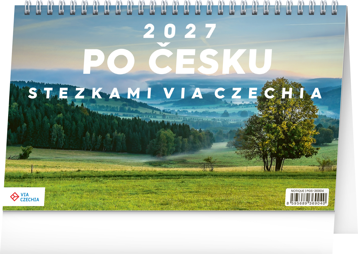 Stolní kalendář Po Česku stezkami Via Czechia 2027, 23,1x14,5 cm