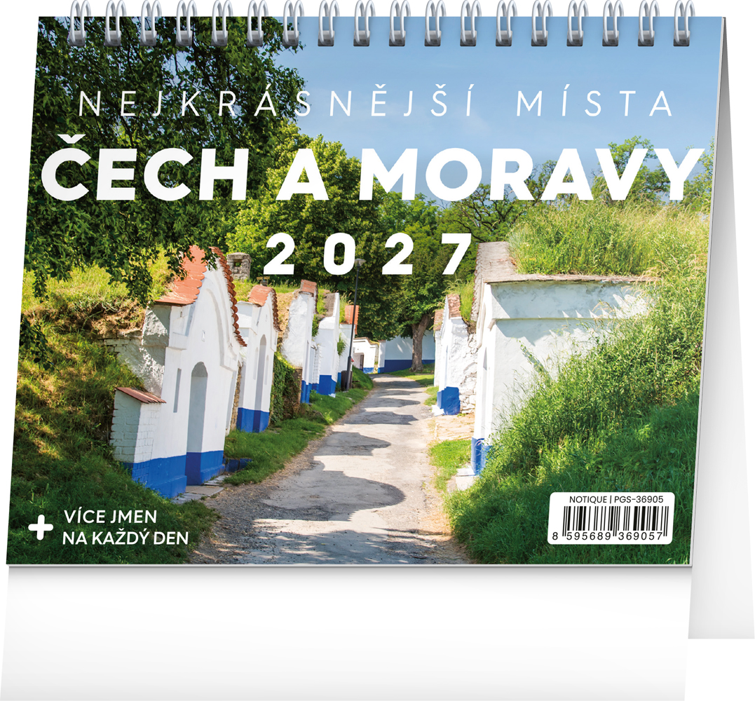Stolní kalendář Nejkrásnější místa Čech a Moravy 2027, 16,5x13 cm