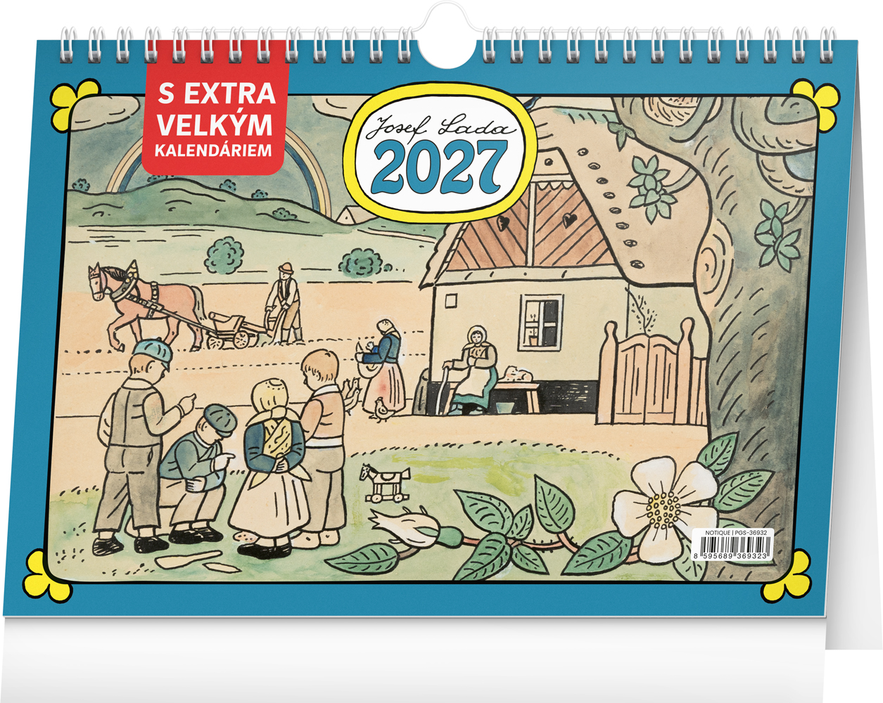 Stolní kalendář Josef Lada s extra velkým kalendáriem 2027, 30x21 cm