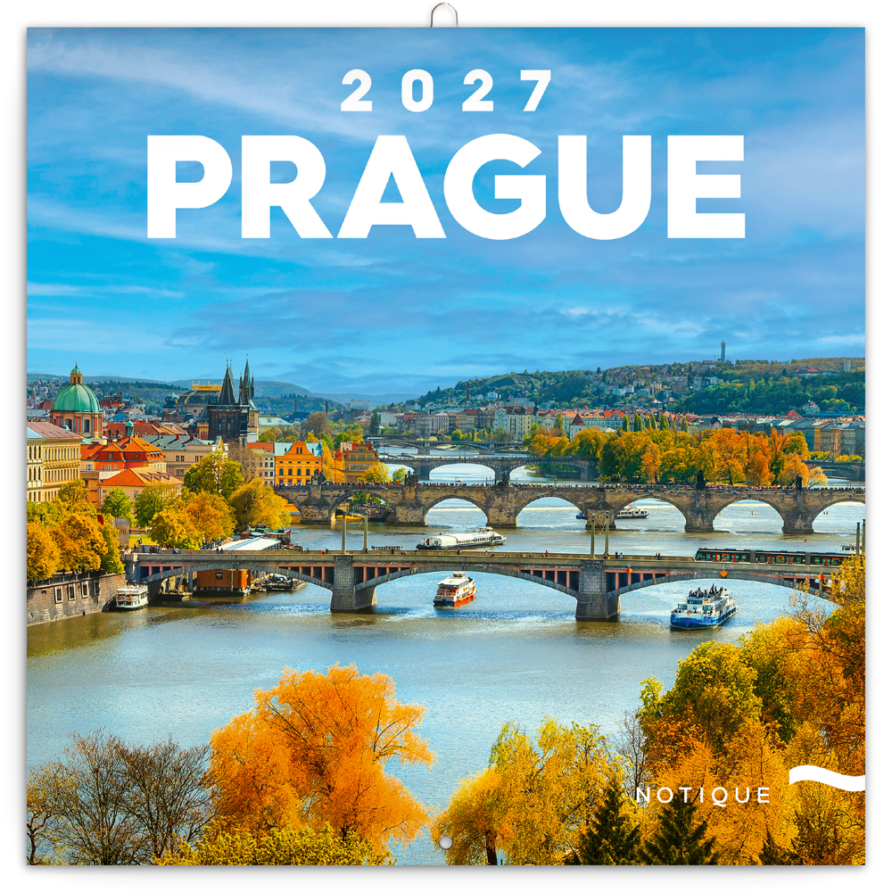 Poznámkový kalendář Praha  2027, 20x20 cm