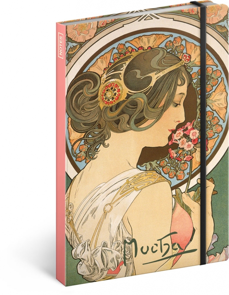 Linkovaný notes Alfons Mucha – Petrklíč, 13x21 cm