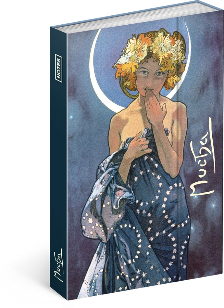 Linkovaný notes Alfons Mucha – Luna, 11x16 cm