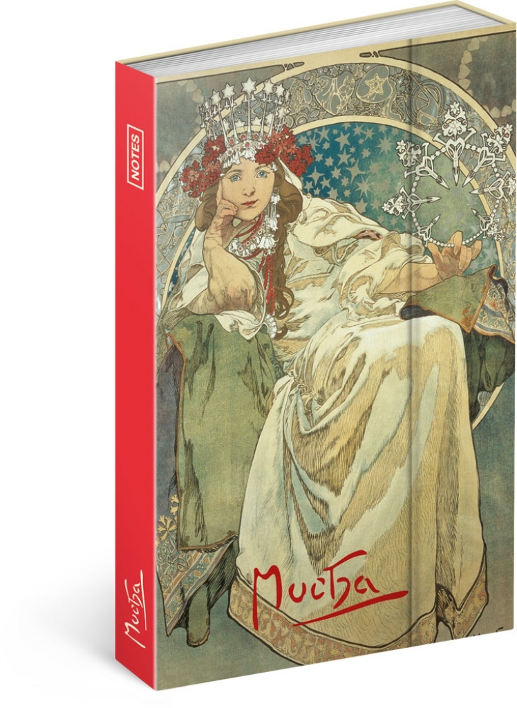 Linkovaný notes Alfons Mucha – Princezna, 11x16 cm
