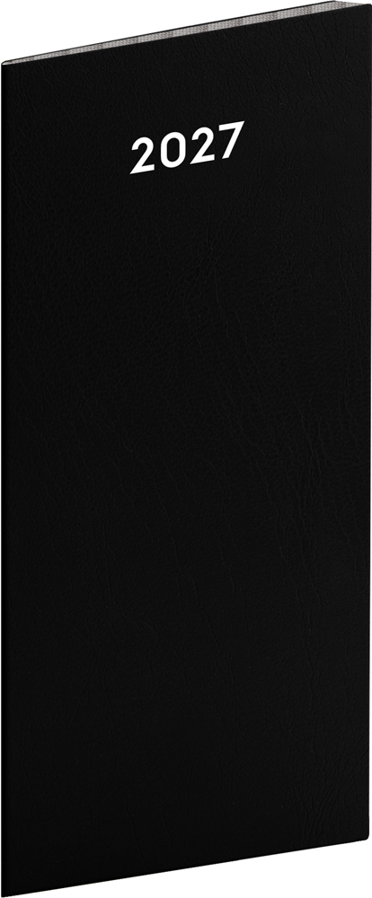 Měsíční kapesní diář Černý 2027, 8x18 cm