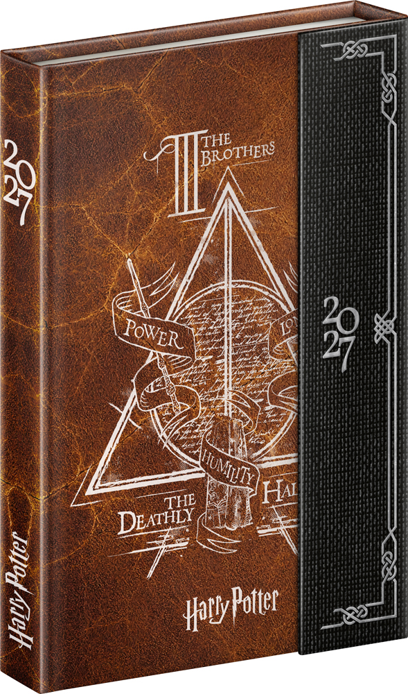 Týdenní magnetický diář Harry Potter – Relikvie smrti 2027, 11x16 cm - západní