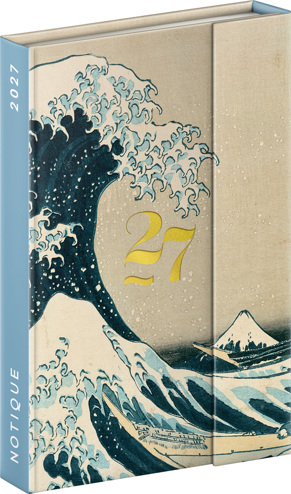 Týdenní magnetický diář Katsushika Hokusai 2027, 11x16 cm - východní