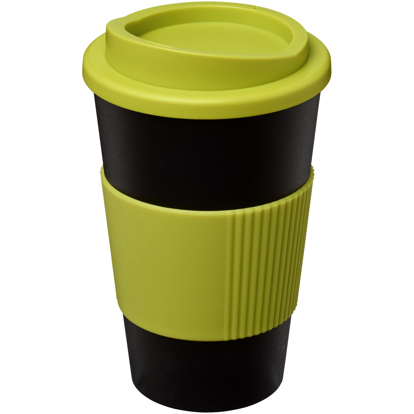 Termohrnek Unbranded Termo hrnek s rukojetí Americano® 350 ml Solid black, Lime