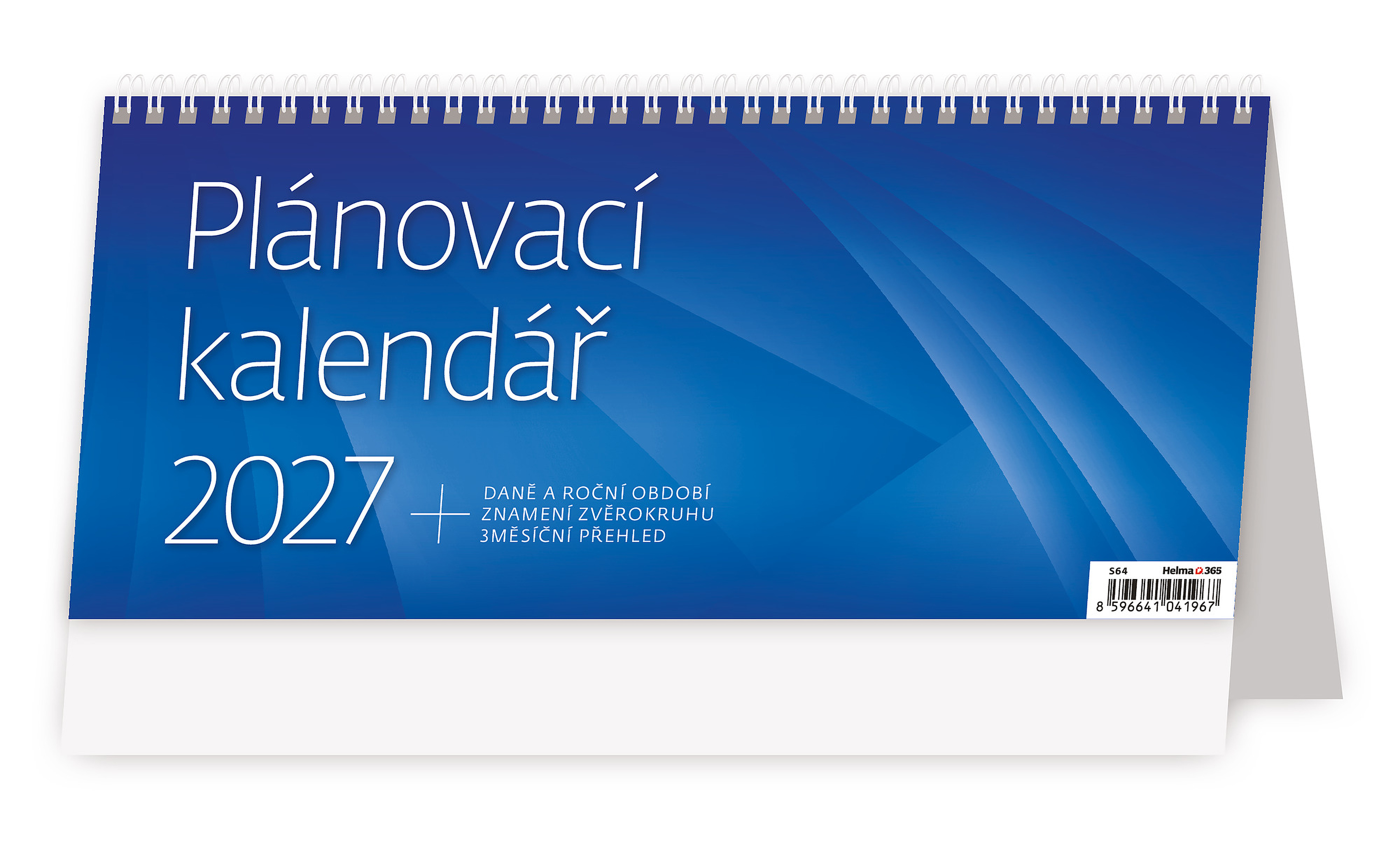 Stolní plánovací kalendář 2027, modrá