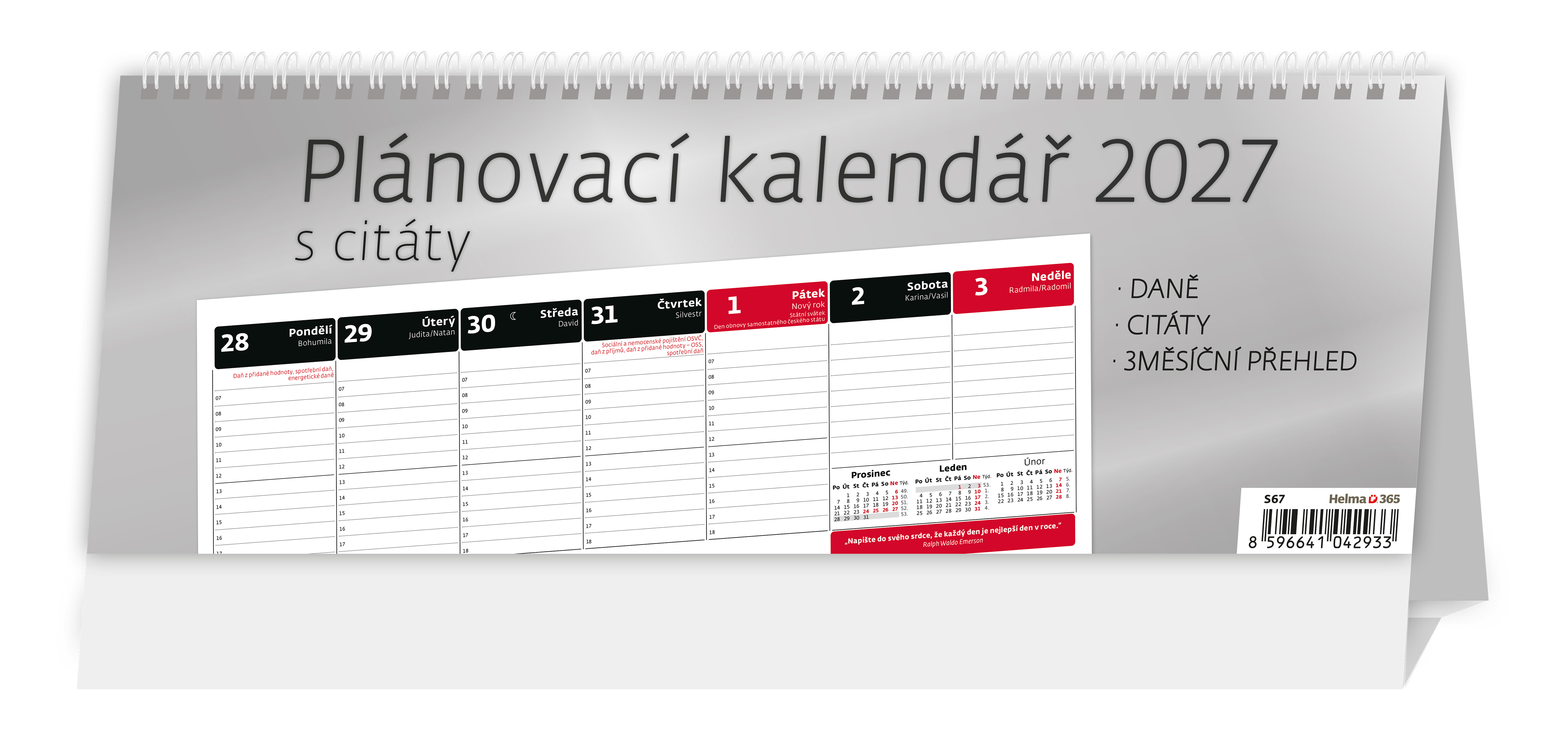 Stolní plánovací kalendář s citáty 2027