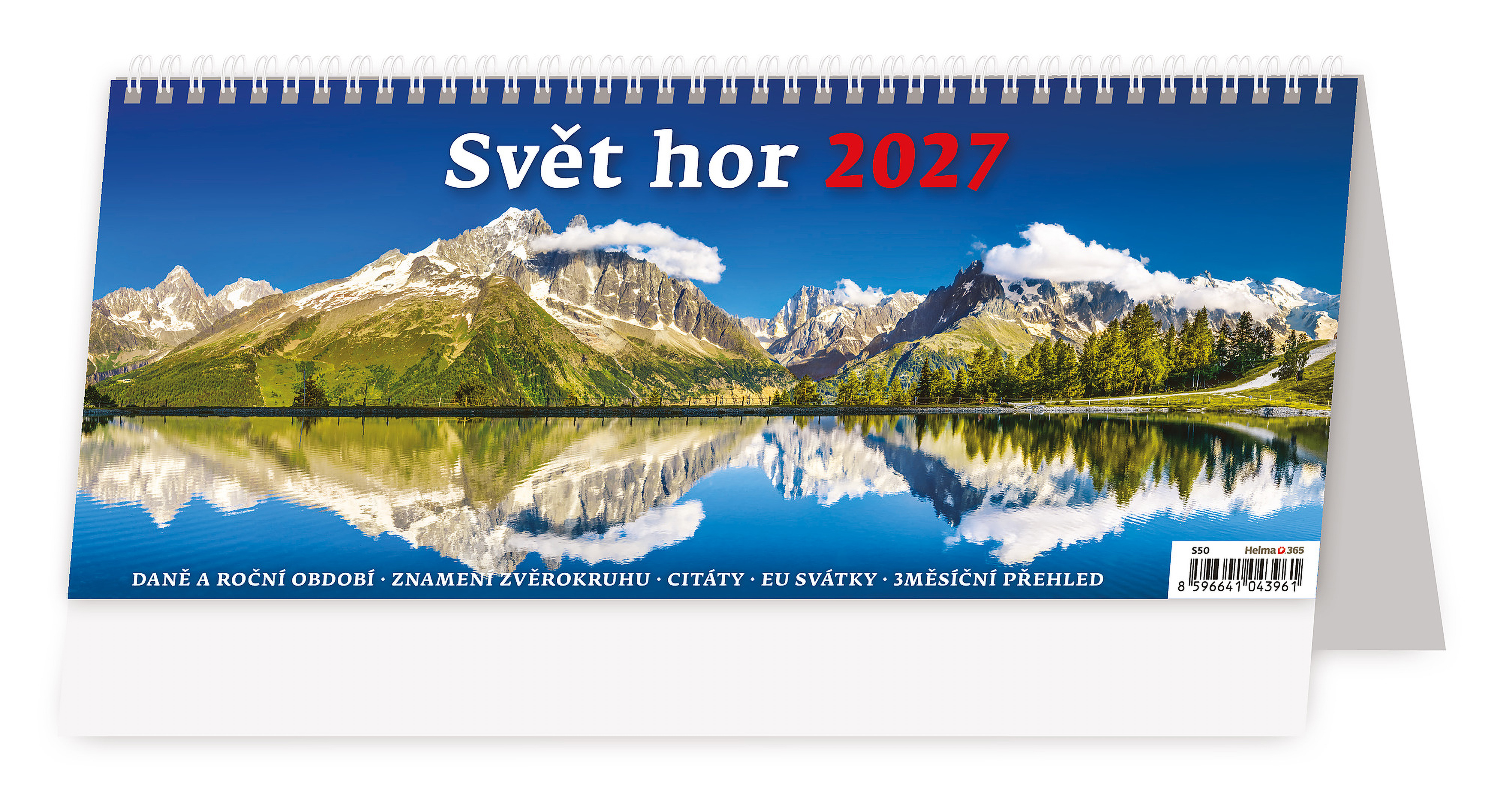 Stolní plánovací kalendář Svět hor 2027