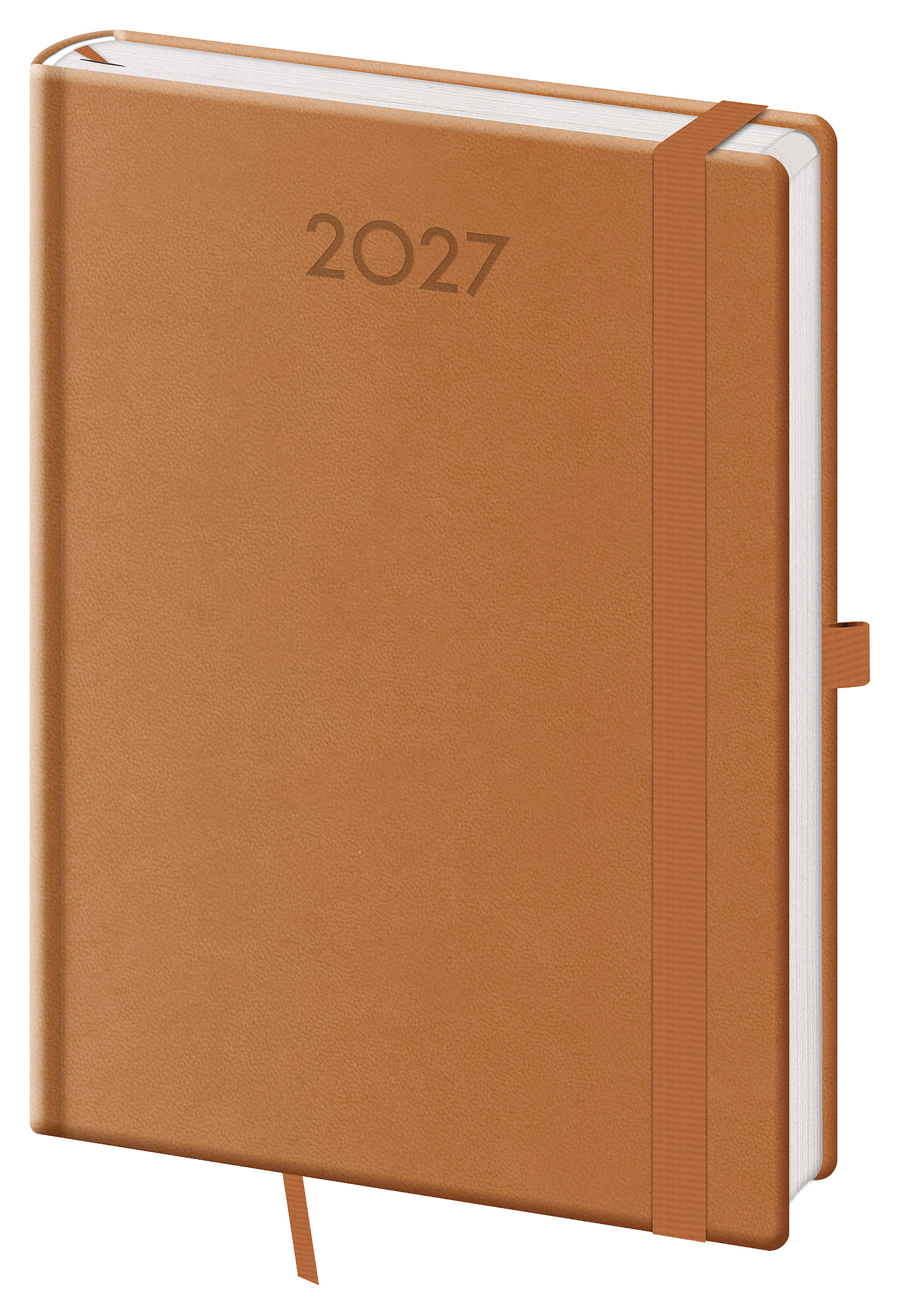 Denní diář Print Plus 2027, A5 - přírodní hnědá