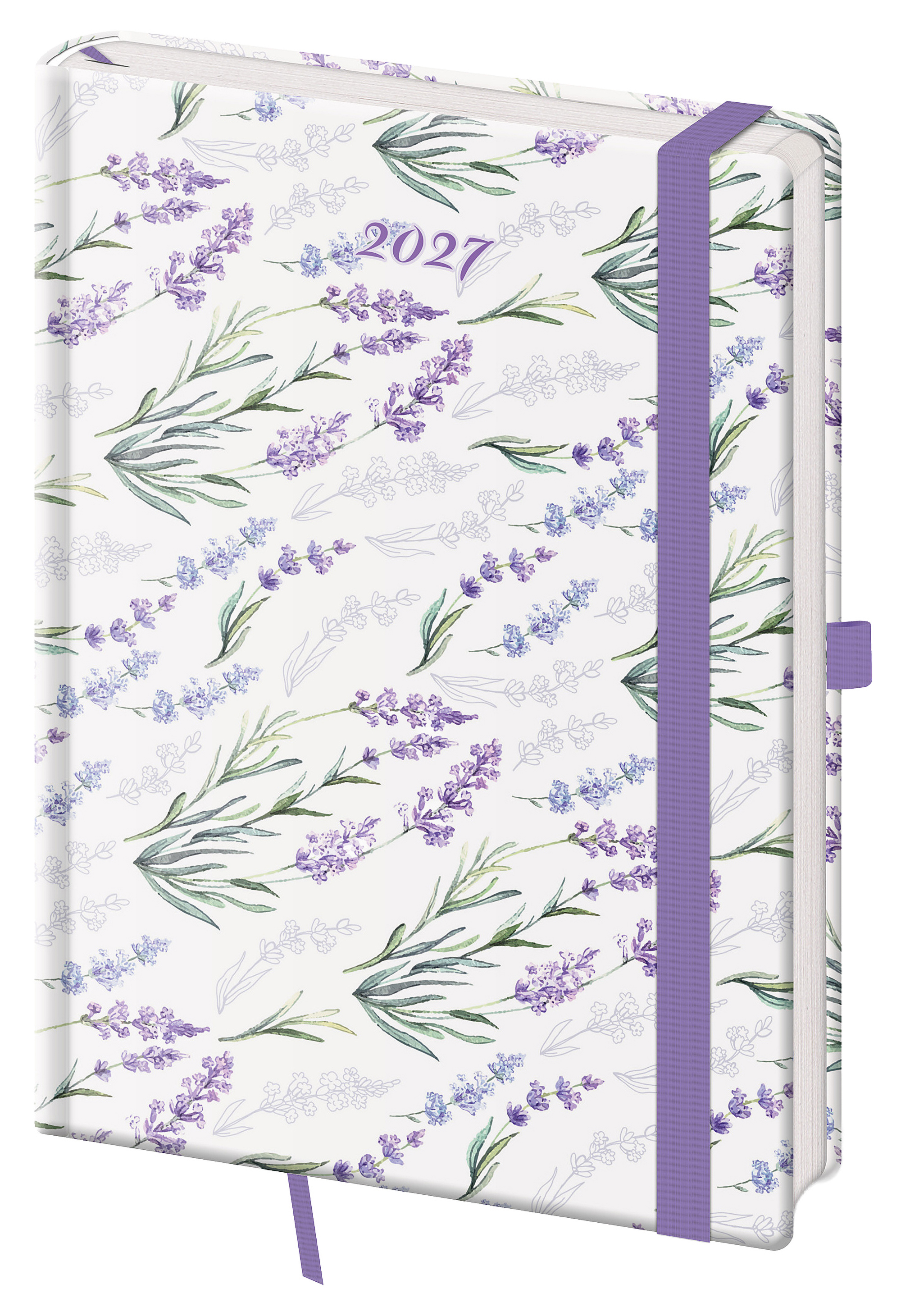 Denní diář Vario s gumičkou 2027, A5 - Lavender