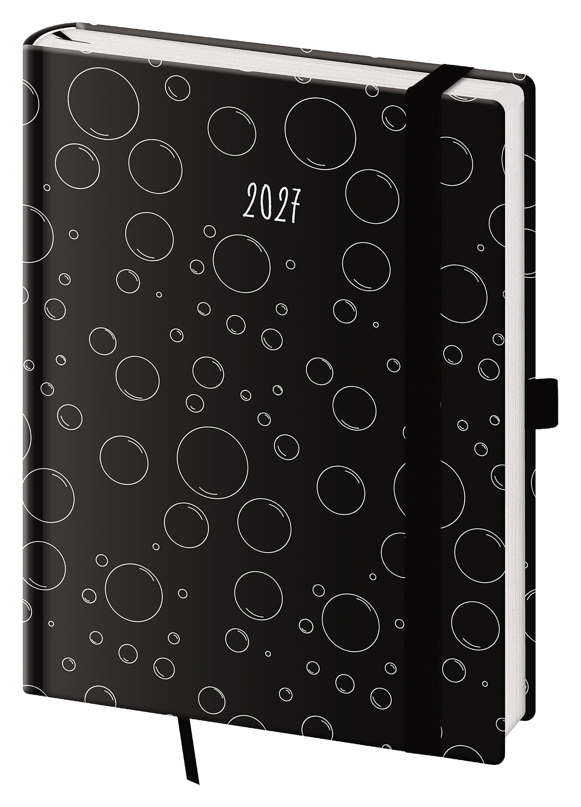 Denní diář Vario s gumičkou 2027, B6 - Bubbles