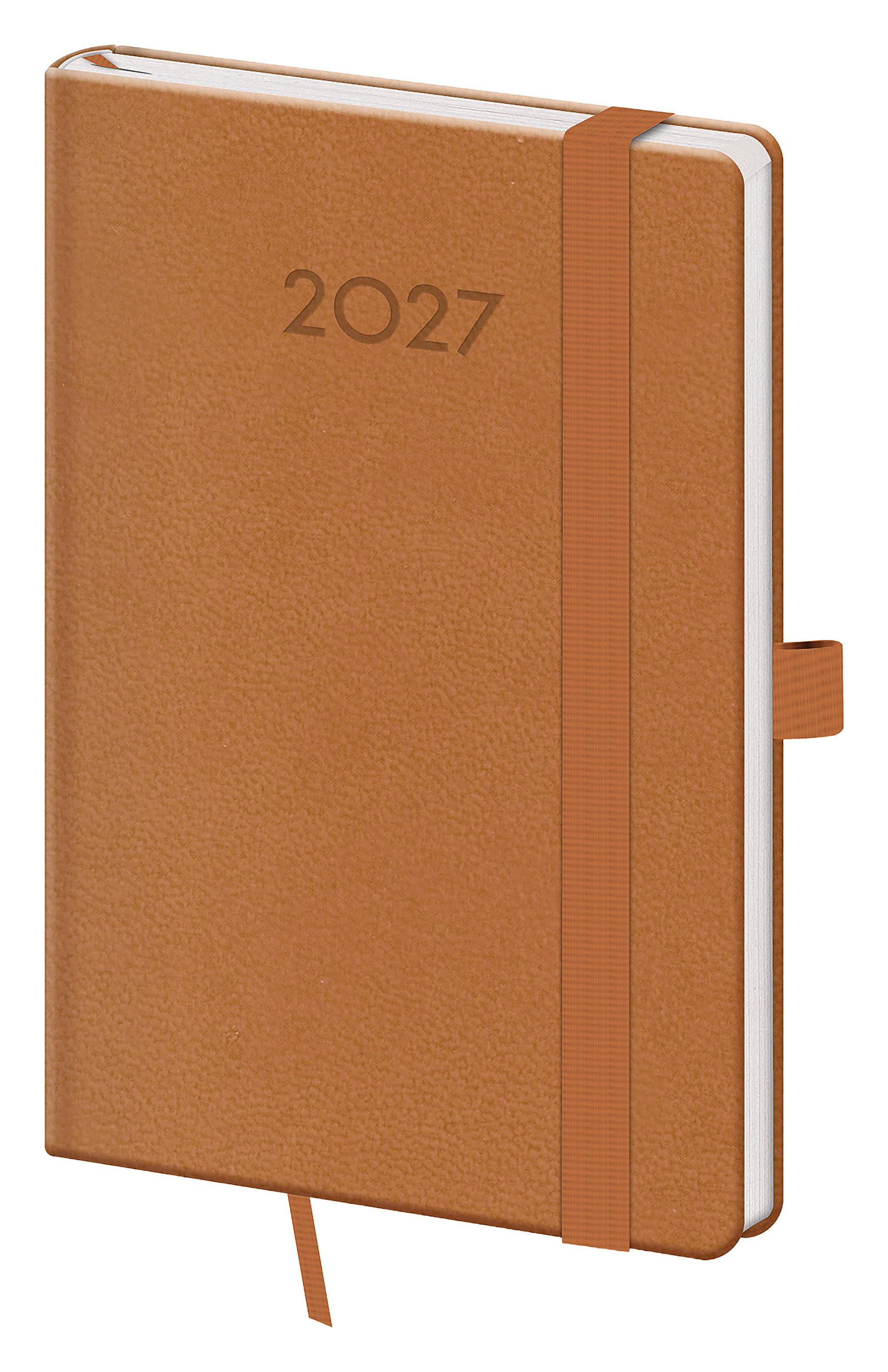 Kapesní diář Print Plus 2027, A6 - přírodní hnědá