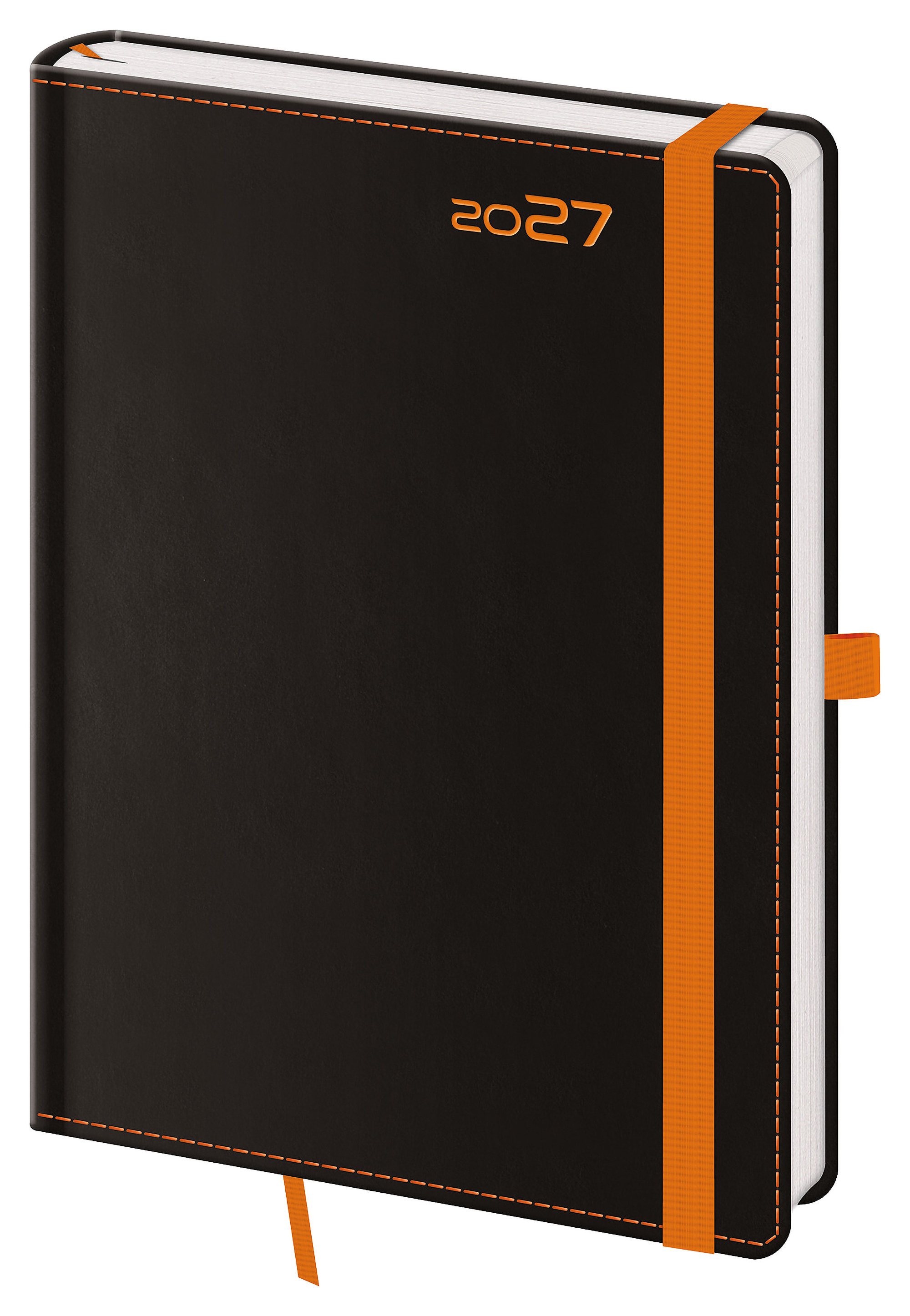 Denní diář Black Orange s poutkem 2027, A5 - Black Orange