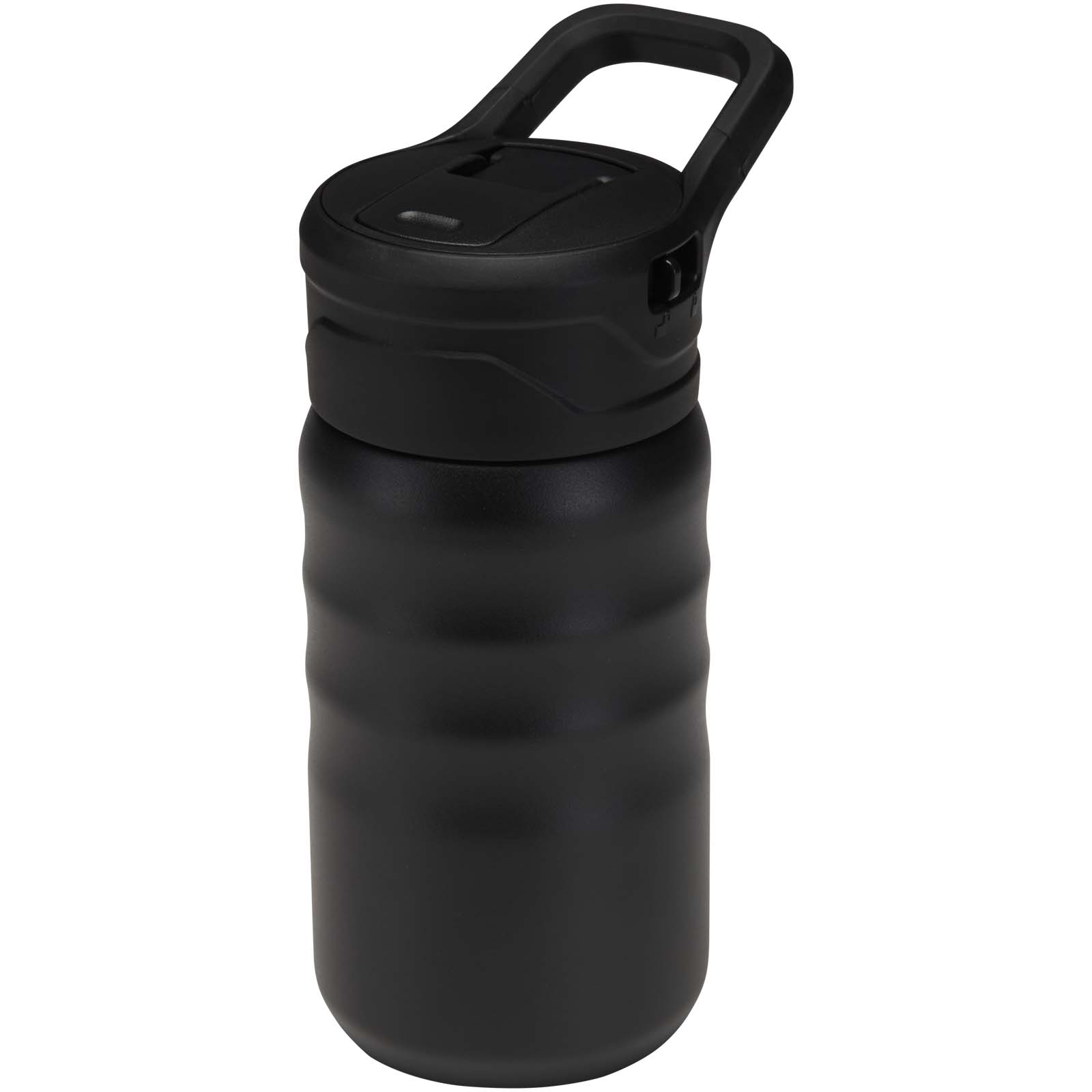 Sportovní lahev Unbranded Sportovní láhev Knox 350 ml RCS z recyklované nerezové oceli s dvojitou stěnou a sklopnou slámkou Solid black