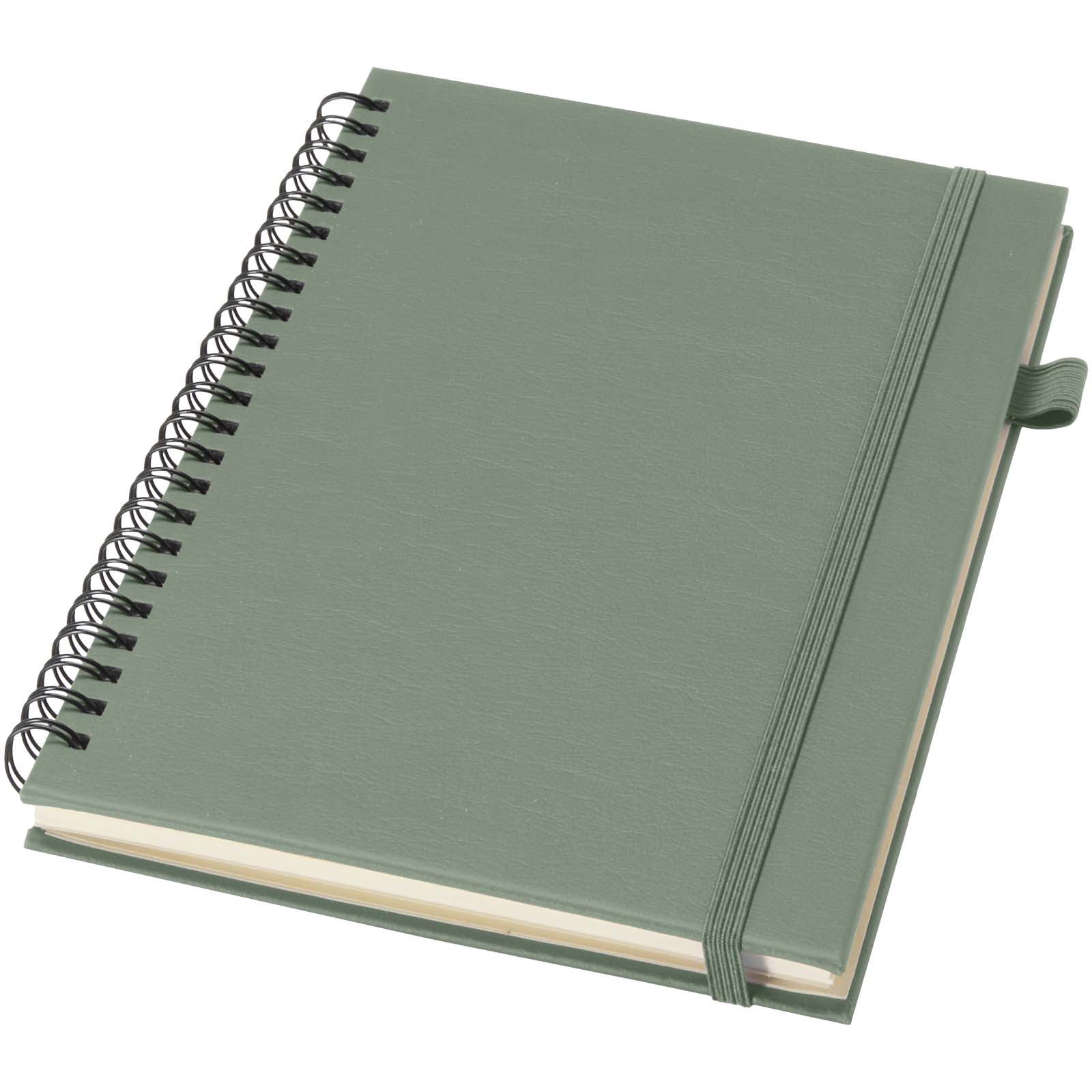 Zápisník JournalBooks Zápisník Liss A5 s pevnou vazbou a spirálou z recyklovaného plastu Heather green