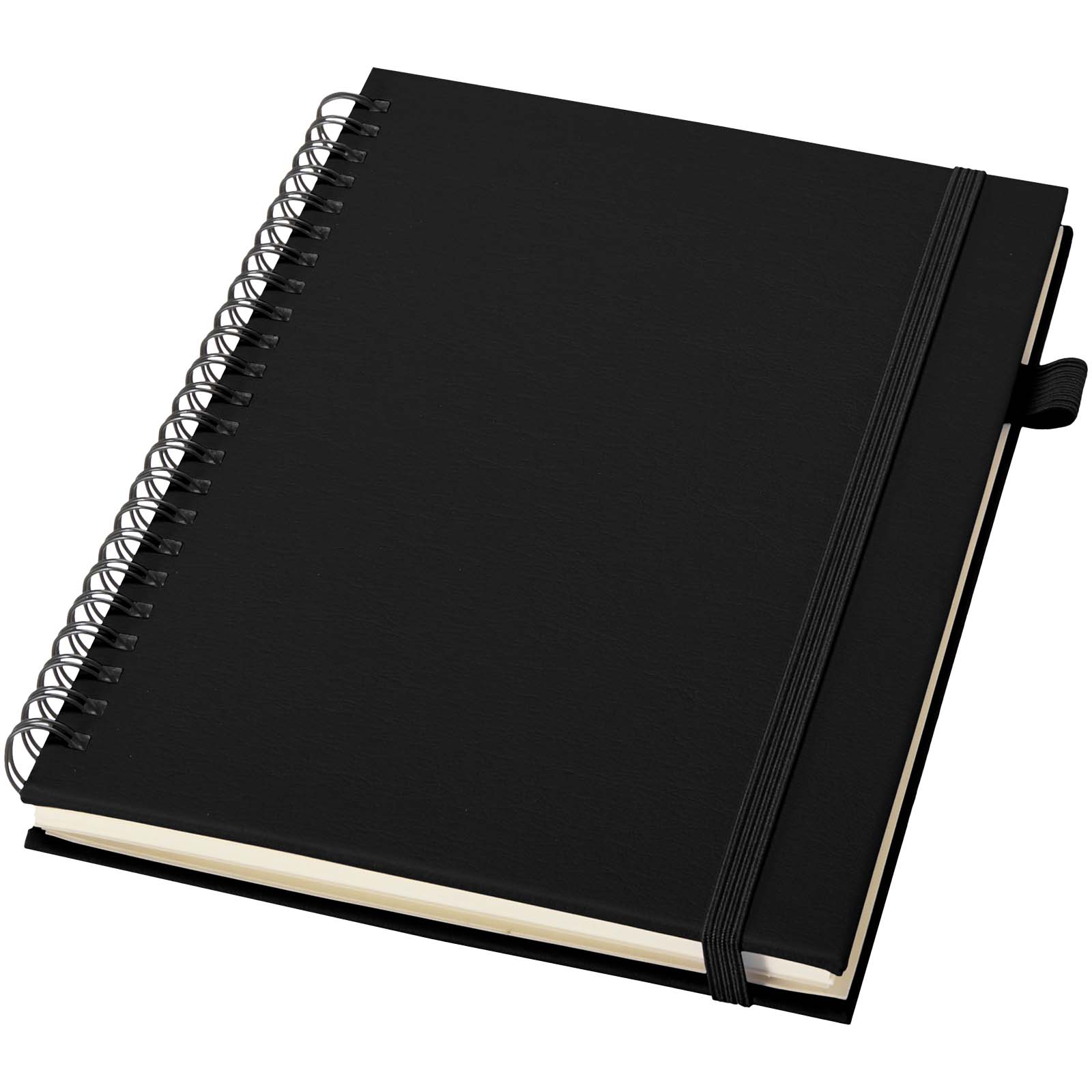 Zápisník JournalBooks Zápisník Liss A5 s pevnou vazbou a spirálou z recyklovaného plastu Solid black