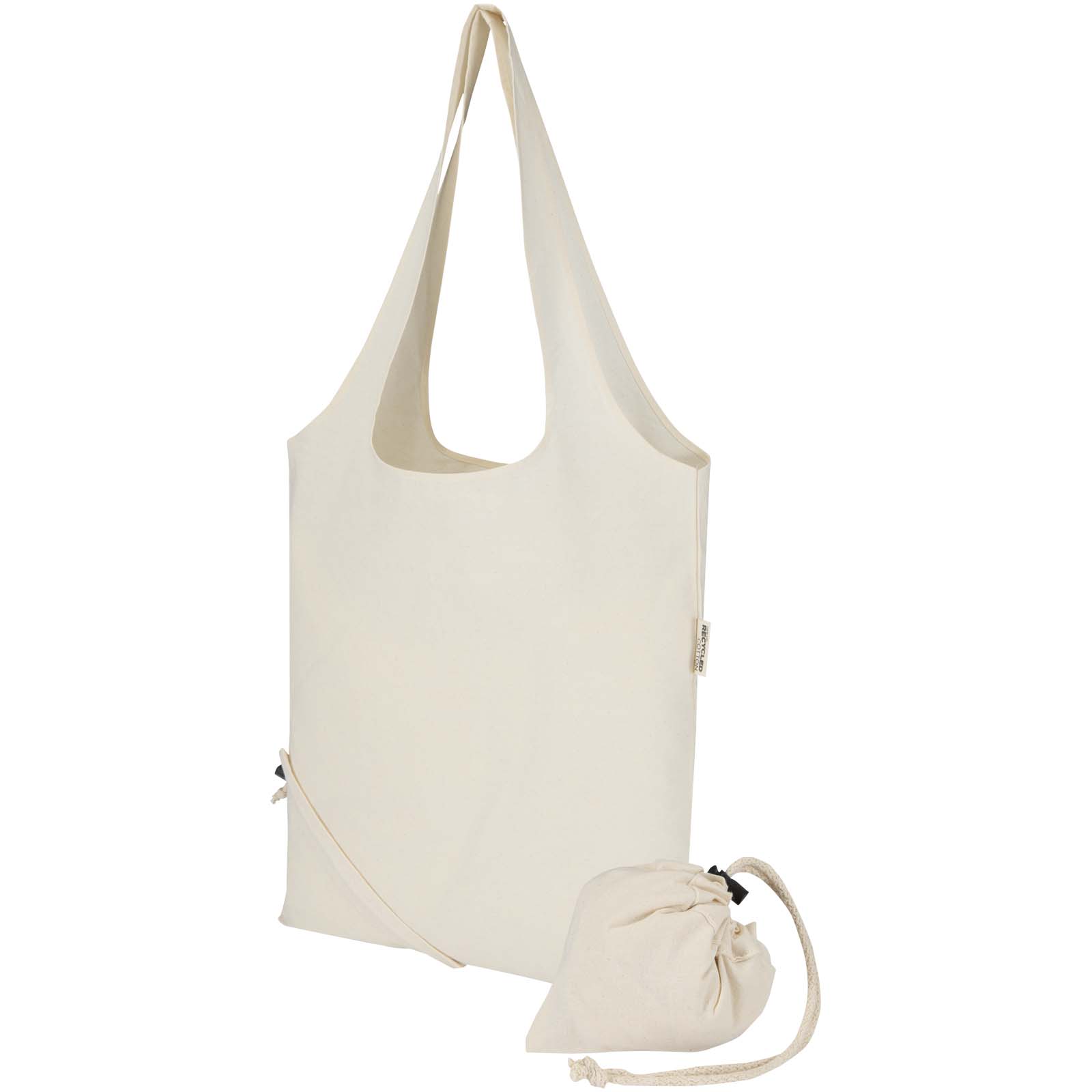 Nákupní taška Unbranded Skládací bavlněná taška Madras Blend 140 g/m², certifikovaná GRS, z recyklovaného materiálu, objem 7 l Natural
