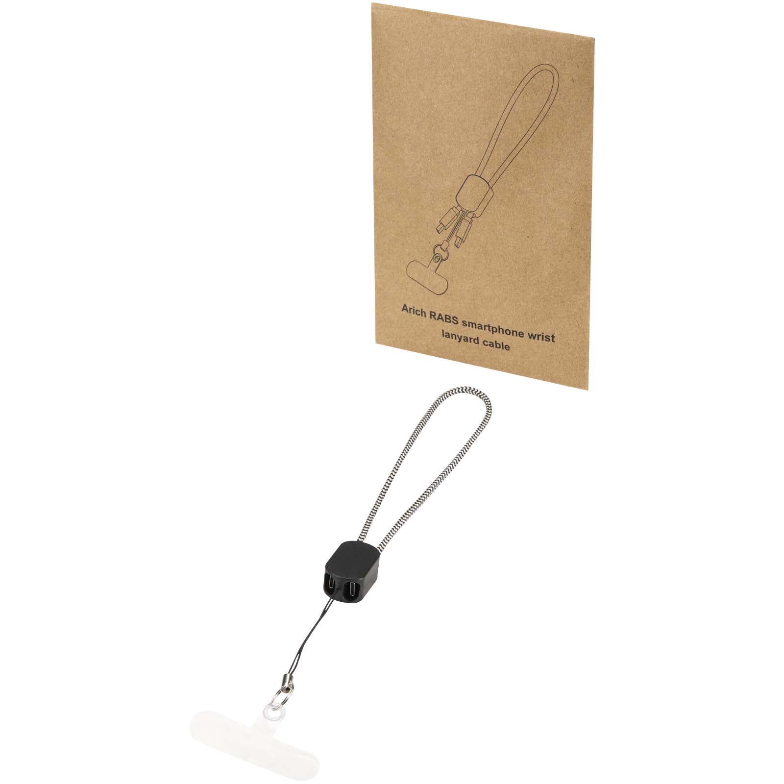 Příslušenství k PC Unbranded Recyklovaná šňůrka na zápěstí Arich RCS s integrovaným nabíjecím kabelem typu C o výkonu 20 W Solid black