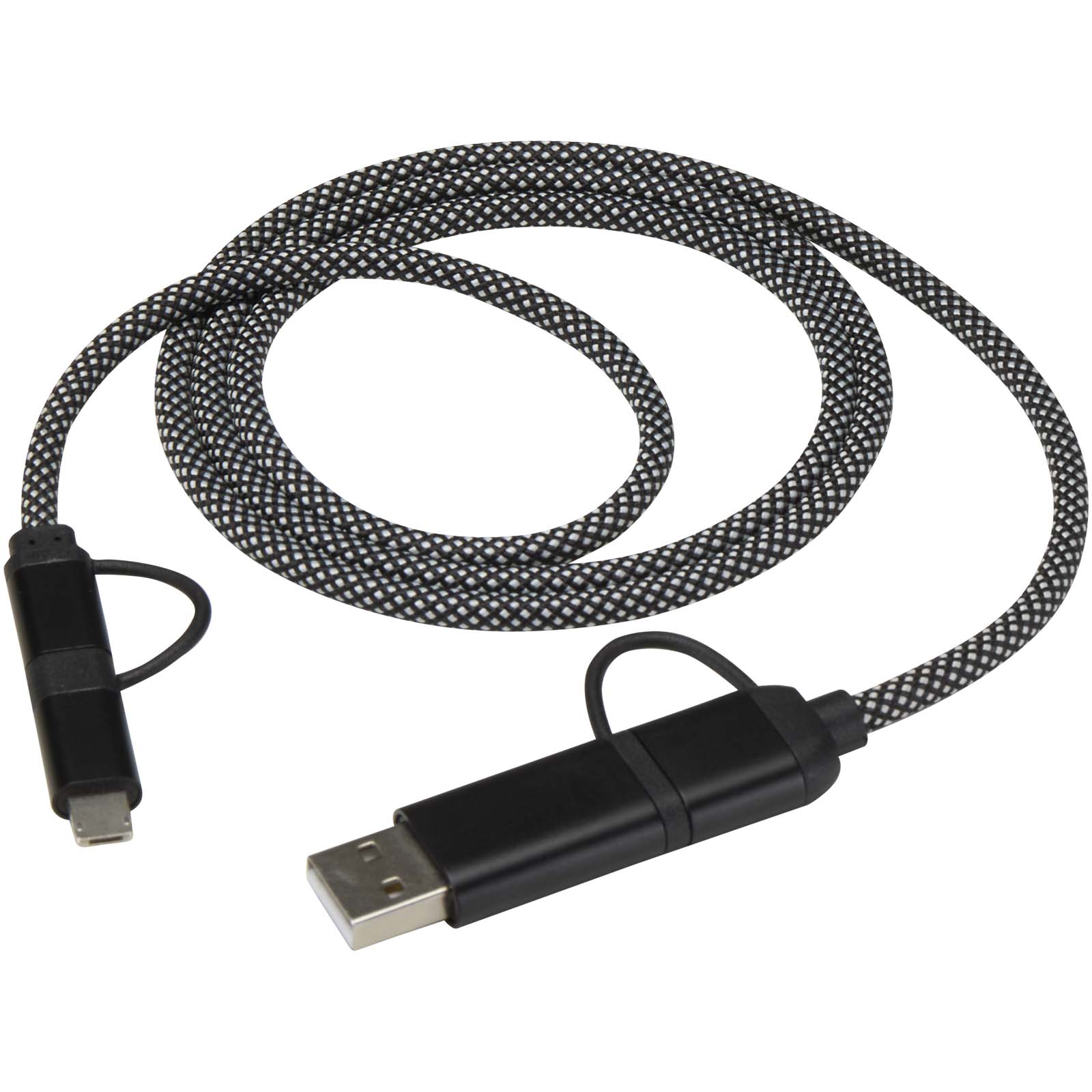 Příslušenství k PC Unbranded SMART 65 W, 100 cm, magnetický nabíjecí kabel 5 v 1 s certifikací RCS Solid black