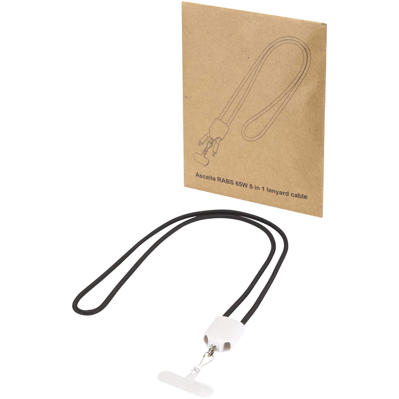 Příslušenství k PC Unbranded Nabíjecí kabel Ion 65 W s poutkem z recyklovaného plastu, 5 v 1 White